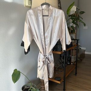 Fredericks of Hollywood Robe with Lace Trim